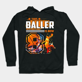 This Baller Is Now 8 Cool Basketball 8Th Birthday 8 Yrs Old Hoodie